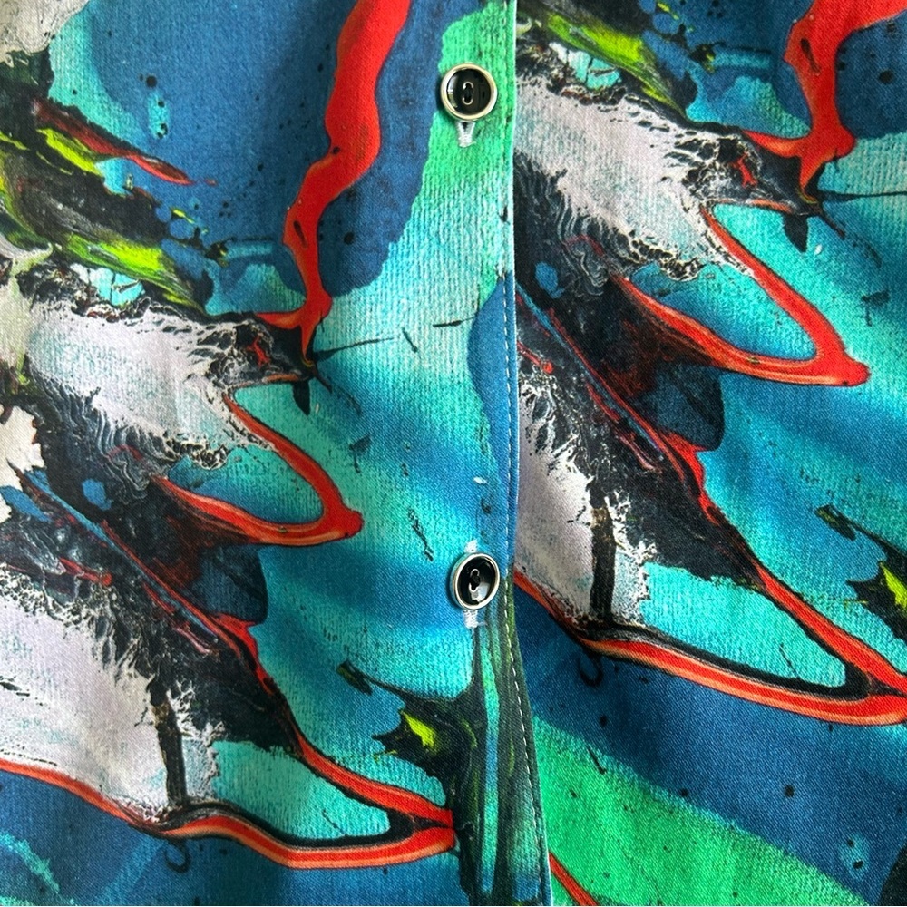 Vibrant Artistic Women's Blouse - Picture 7 of 11